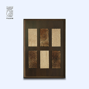 YIJUN复古风客厅装饰画雕刻挂画高级感书房卧室创意摆台木拼画