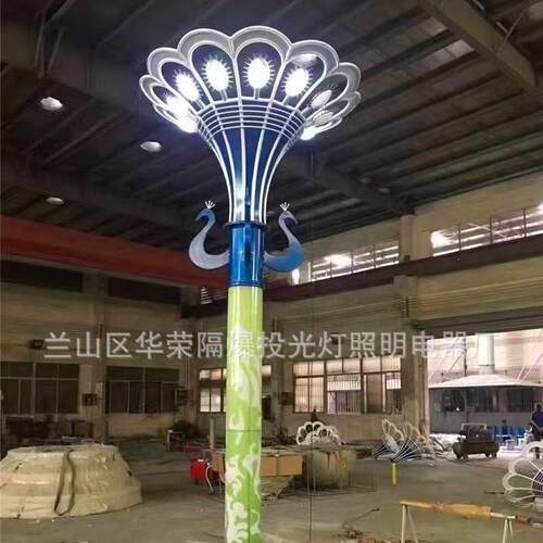 户外3米景观灯led路灯公园景区防水中式灯笼太阳能仿古孔雀庭院灯