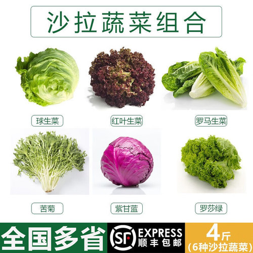 【YIKECAI】 新鲜沙拉蔬菜6种组合装4斤 轻食蔬菜沙拉食材料顺丰 - 封面