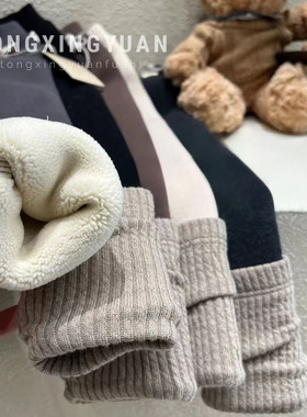 日本品质童星圆女童加绒打底裤新款洋气儿童堆堆裤子女宝宝秋冬款