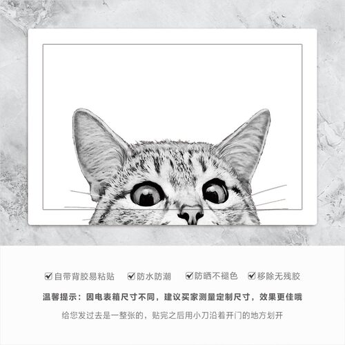 治愈猫咪可爱电表箱自粘