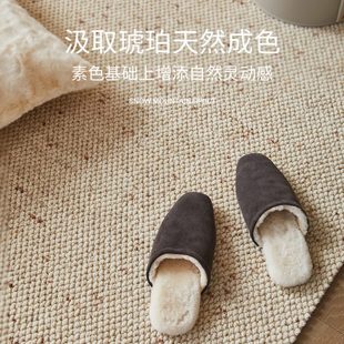 家用进口羊毛地毯新西兰高级客厅满铺地垫轻奢奶油定制风沙发 法式