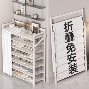 鞋 架鞋 柜收纳防尘鞋 柜可折叠简易门后置物架多层家用门口架子安装