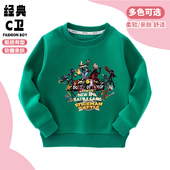 潮 上衣中大童套装 火柴人战争遗产衣服儿童宽松韩版 卫衣男女童长袖