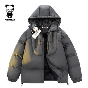 HiPanda你好熊猫棉衣男秋冬面包服连帽加厚保暖短款棉服棉袄外套