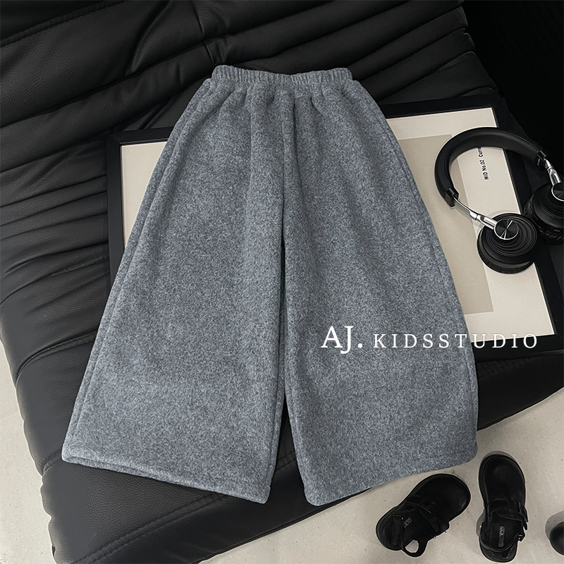 【泰酷】冬装韩版男女童时尚洋气微喇加绒加厚休闲阔腿裤MPG7212