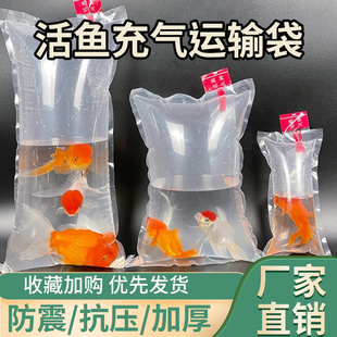 冲氧装活鱼袋子观赏鱼打包袋充氧气水产运输透明塑料袋水族打氧袋
