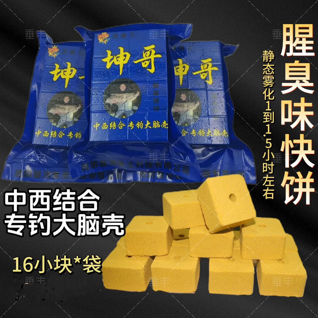 河鱼王坤哥鲢鳙方块饵腥臭味快饼慢饼中西结合专钓大脑壳花白鲢饵