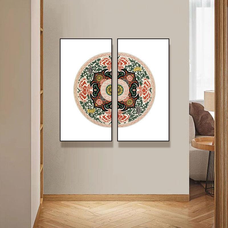 新中式古典现代简约酒店宾馆客房装饰画 玄关卧室有框画挂画 唐卡