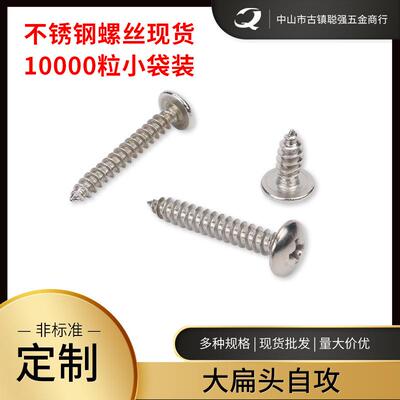 一万粒袋装201不锈钢大扁头尖尾自攻螺丝 十字伞头自攻机丝钉