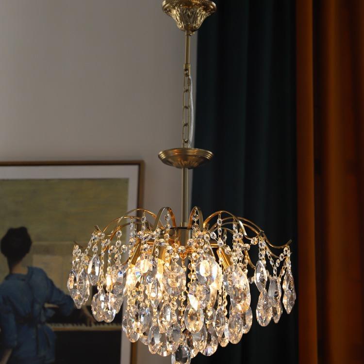 浪漫水晶客厅吊灯法式美式复古卧室餐厅客厅衣帽间灯简约轻奢灯具