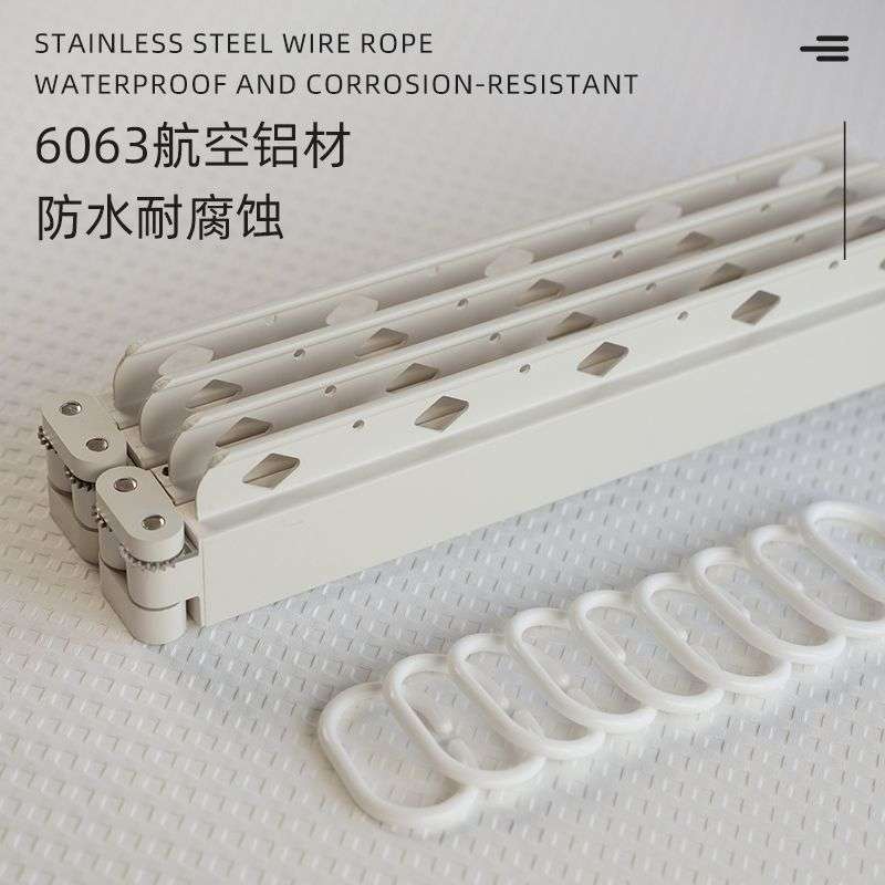 可折叠浴帘浴室卫生间免打孔干湿分离晾衣隐形防水淋浴隔断帘