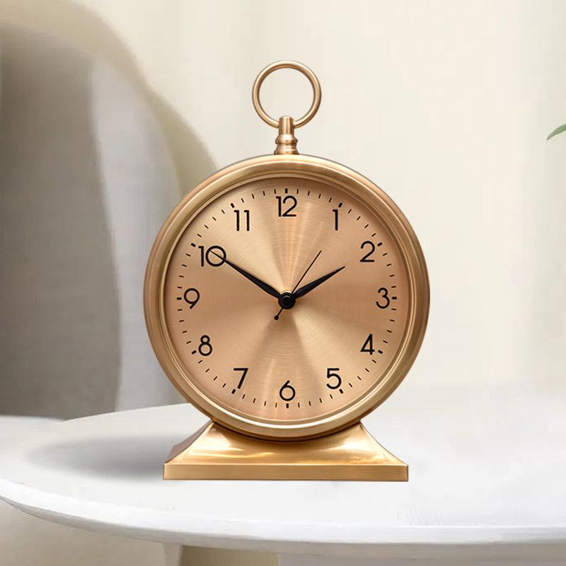 轻奢个性客厅桌面台钟新中式创意坐钟台面钟欧式复古座钟美式立钟