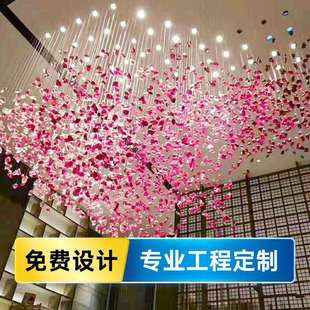 石头装 饰酒店大堂琉璃灯制作售楼部沙盘艺术大厅创意非标工程吊灯