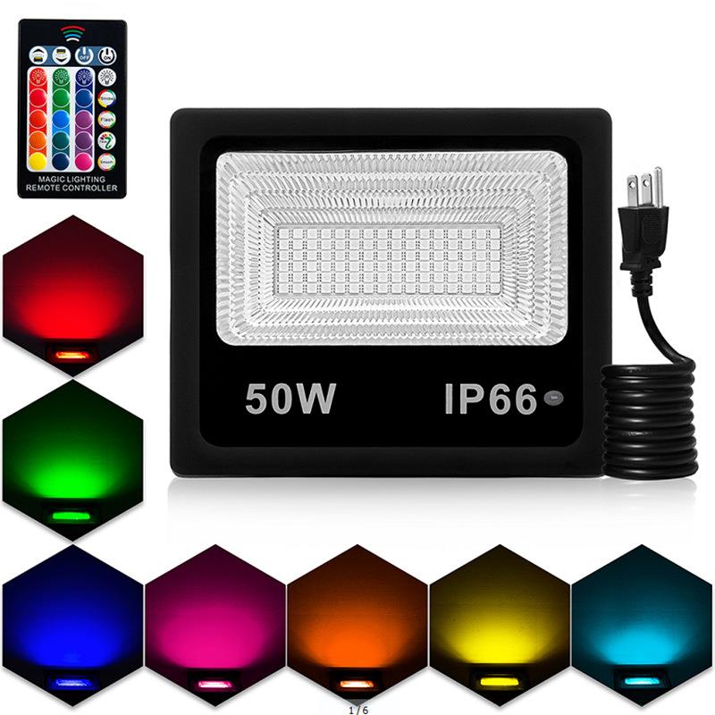 厂家直销50WRGB投光灯户外庭院led广绿化告园林隧道50WRGB投光灯