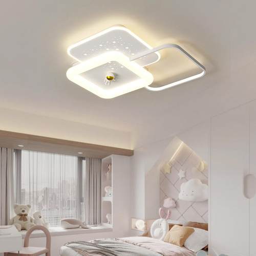 新款大气现代简约奶油风温馨浪漫主卧灯北欧创意星空太空人卧室灯