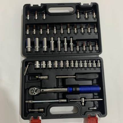 厂家直销棘轮扭力扳手53件套装工具 维修汽车工具箱 多功能组套