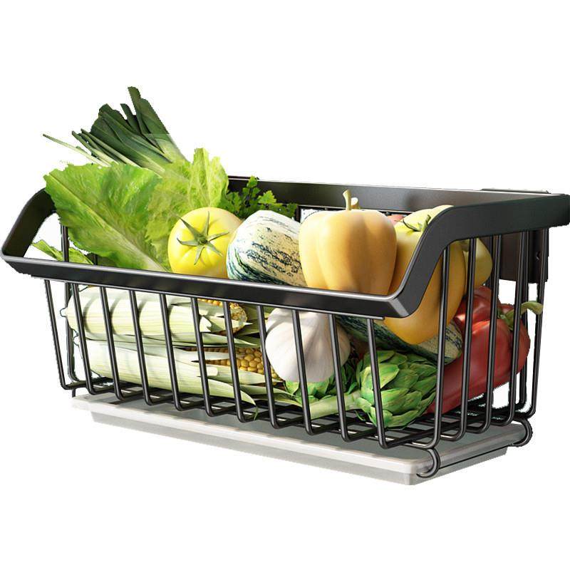 厨房果蔬置物架收纳筐壁挂式免打孔不锈钢放调料蔬菜架菜篮圣之圣,工业油品/胶粘/化学/实验室用品,其他实验室设备,淘宝优惠券,粉丝福利购,淘宝优惠卷