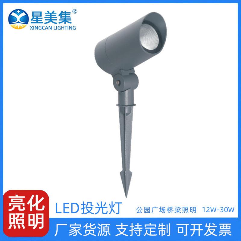 LED户外投光灯20W30W防眩光0-10V调光爆亮景观亮化工程插地照灯