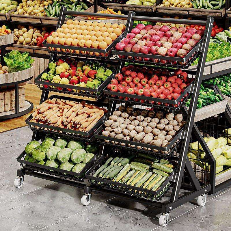 菜筐14落地果蔬收纳架水果店菜篮子61展示架蔬菜收藏人厨房置物架