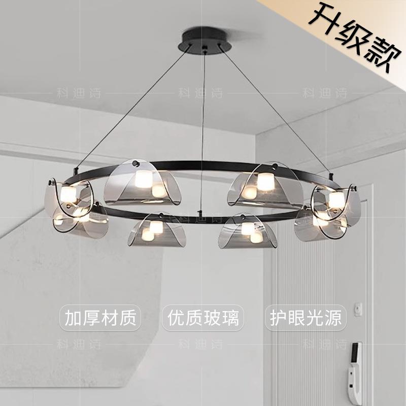 新款意式极简客厅吊灯餐厅灯后现代简约吧台创意led玻璃中山灯具