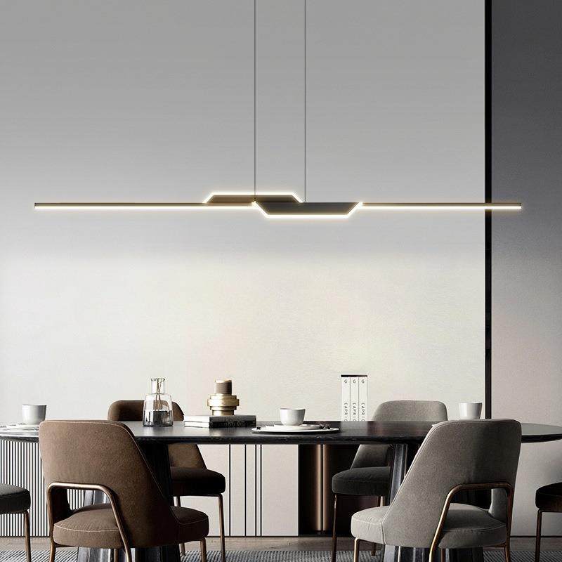 广东中山餐厅吊灯一字北欧现代简约极简轻奢长条设计师岛台餐桌灯