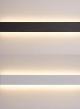 北欧LED壁灯卧室客厅镜前灯长条现代简约黑白色过道卫生间楼梯灯