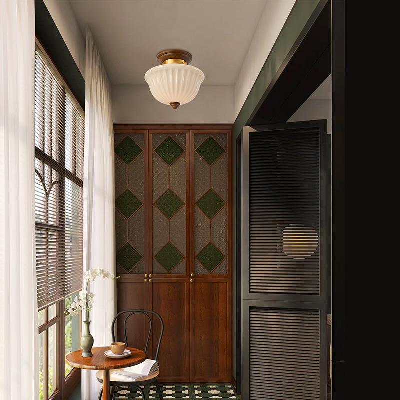 法式复古中古入户玄关吸顶灯阳台美式走廊过道灯衣帽间小房间灯具
