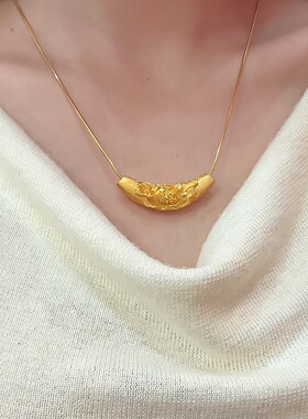 中国风弯管牡丹项链百搭显贵
