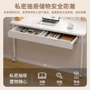 飘窗可伸缩书桌儿童卧室简约家用可定制学习桌电脑桌带滑轨带抽屉