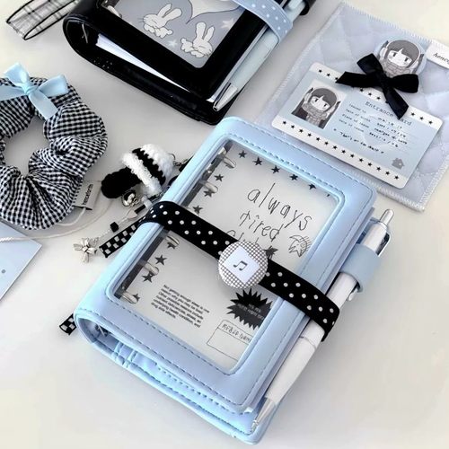 韩系简约a7皮质手账活页本