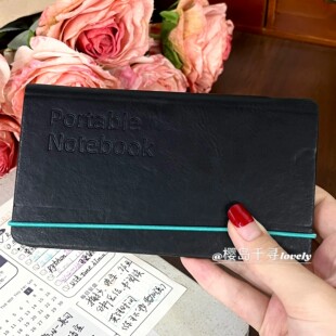 皮质商务风迷你便携绑带笔记本高颜值简约随身掌心口袋日记记事本