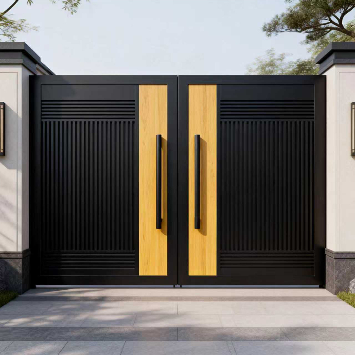 户外铝合金庭院大门木纹铝别墅门民宿花园门自建房铝艺院子门定制,全屋定制,庭院门,淘宝优惠券,粉丝福利购,淘宝优惠卷