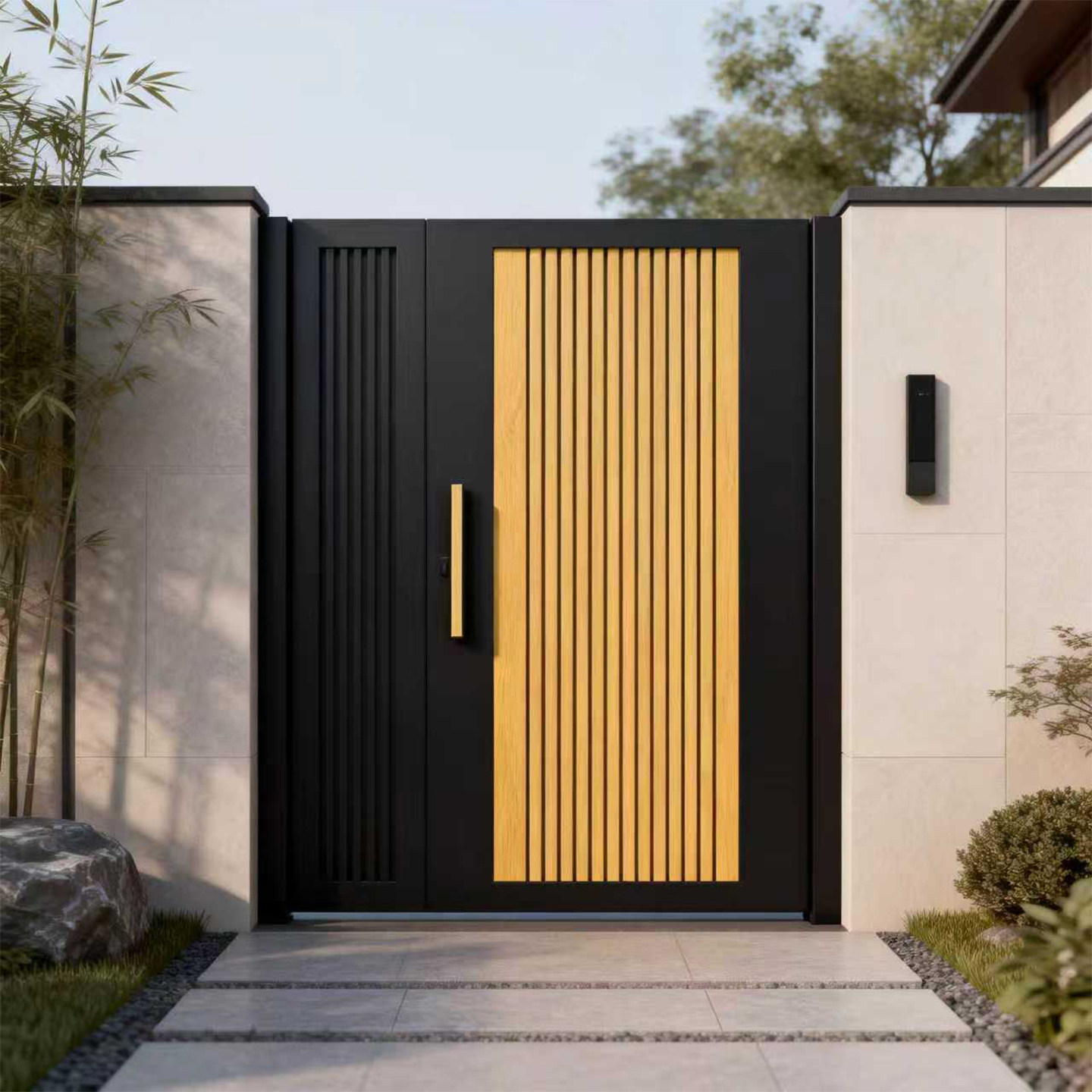 户外铝合金庭院大门木纹铝乡村民宿花园门铝艺农村自建房大门定制,全屋定制,庭院门,淘宝优惠券,粉丝福利购,淘宝优惠卷