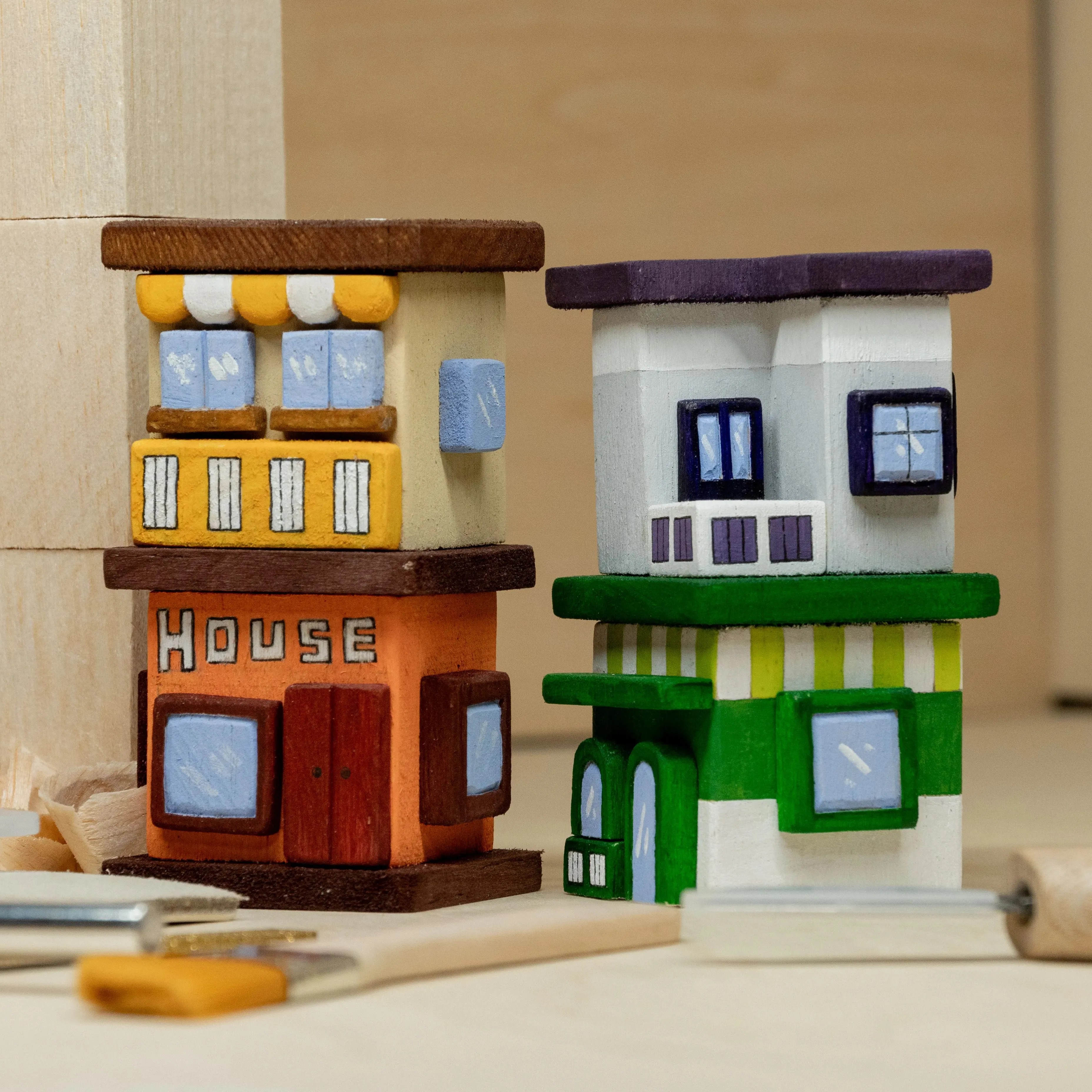 手工雕刻轻木块BARSHASPACE