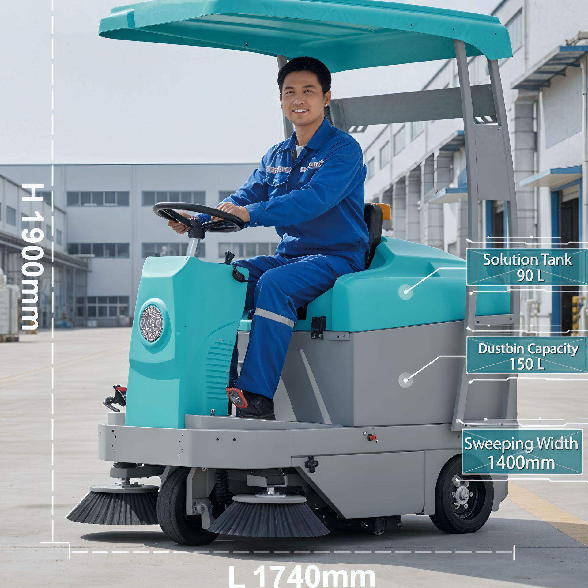 出口驾驶式自动扫地机工业商用电动清洁工厂物业学校道路清扫车