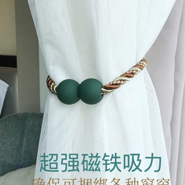 一对装 窗帘绑带现代简约 创意磁铁窗帘扣环挂钩墙钩绑带窗帘夹