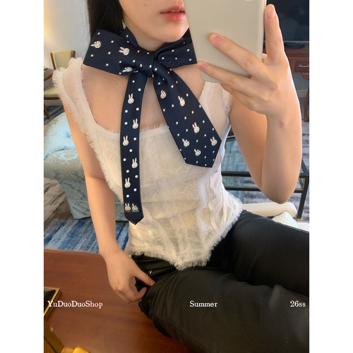 米菲兔小姐～可爱海军蓝波点领带