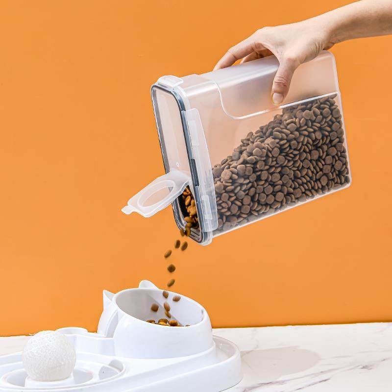 4L狗粮密封桶防潮猫粮收纳盒宠物储粮罐塑料家用食品级大容量米桶