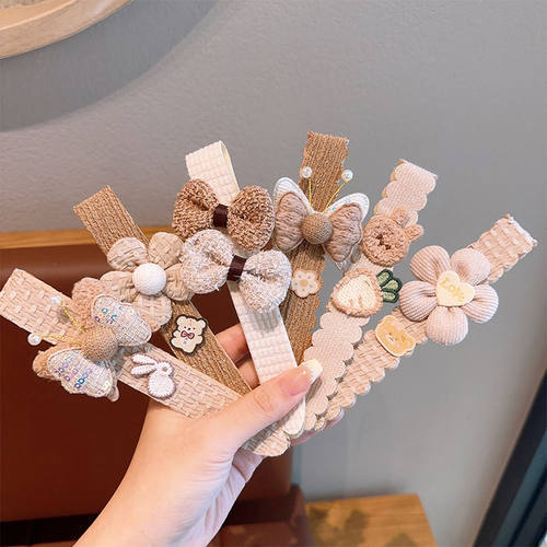 2025秋冬新款儿童发饰碎发神器奶咖色魔术贴刘海贴发箍女童