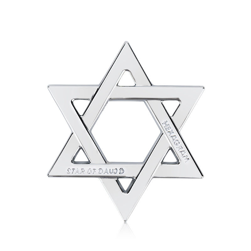 2025新款汽车个性六芒星金属车贴创意车身装饰改装金属车标