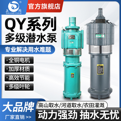 上海上元小老鼠多级潜水泵家用高扬程大流量抽水泵矿用油浸泵380V