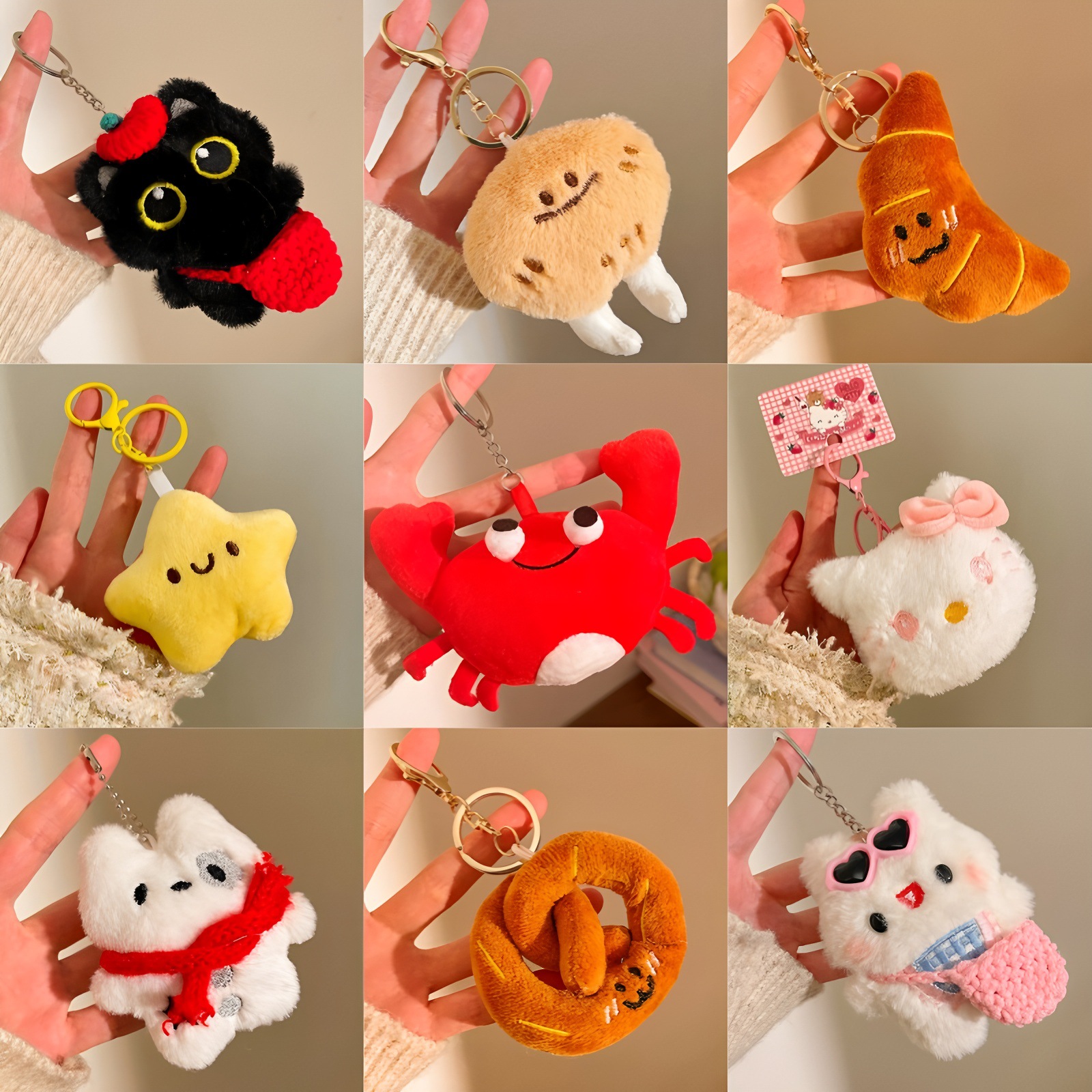 新款小礼品挂件毛绒公仔钥匙扣链学生包包玩偶挂饰书包配饰礼物