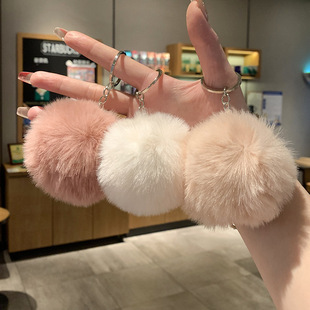毛绒大毛球钥匙扣女生书包可爱毛茸茸挂件车钥匙学生情侣礼物挂饰