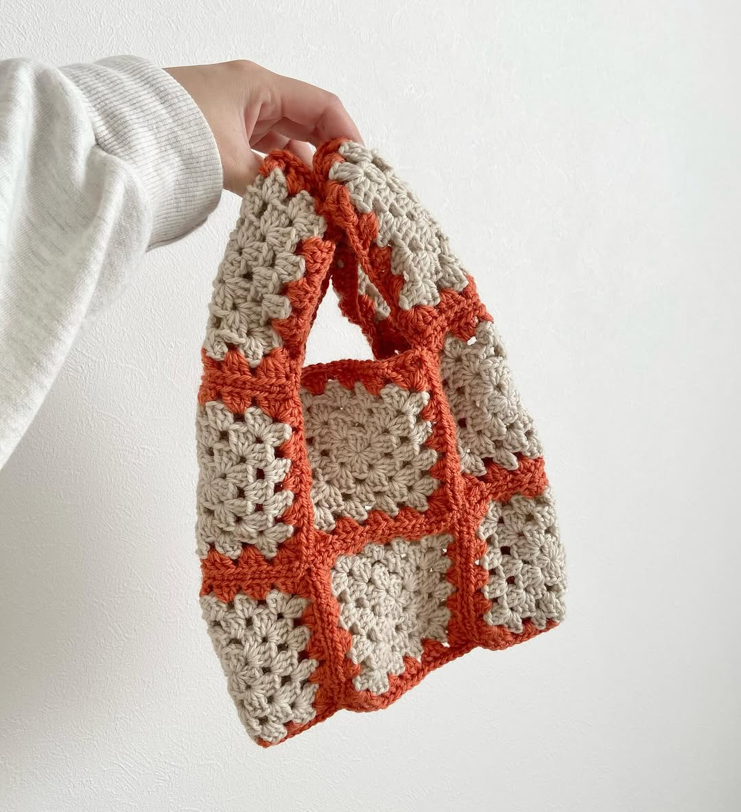 手工钩织diy礼物包祖母方格材料包ins风手拎包简约大方百搭自制