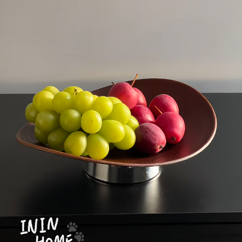 轻奢水果盘2025新款客厅茶几家用高端摆放盘精致高颜值零食高脚盘