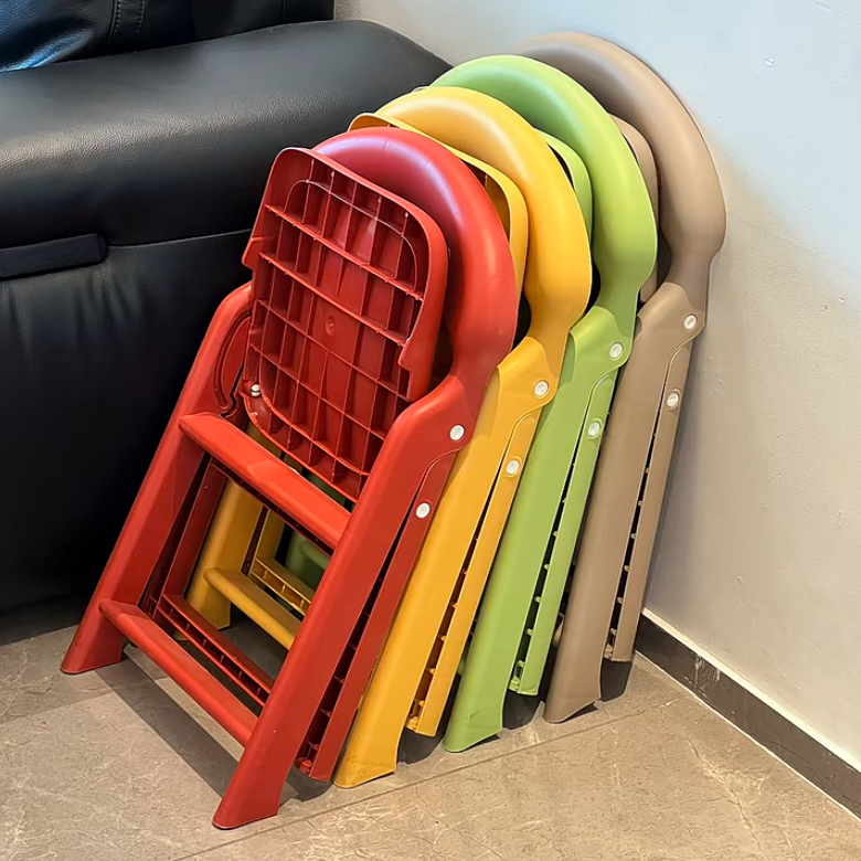 ININ加厚折叠靠背椅子少儿区小朋友小板凳