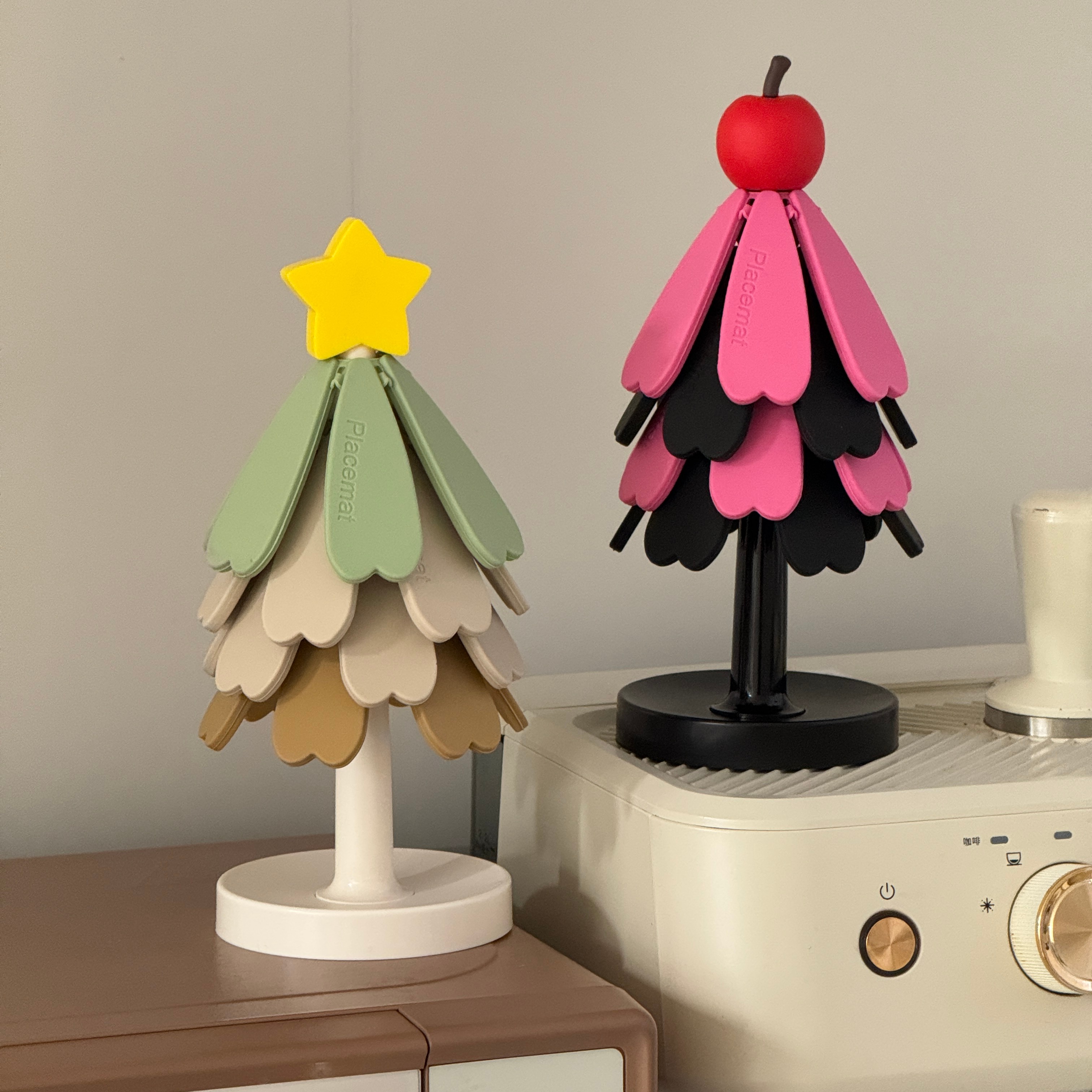 一棵树隔热垫餐桌创意摆件防烫耐高温硅胶折叠碗锅垫圣诞树