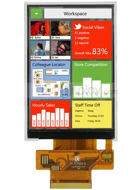 3.5寸TFT LCD彩色液晶显示模块/320x480点阵彩屏模组/并串口