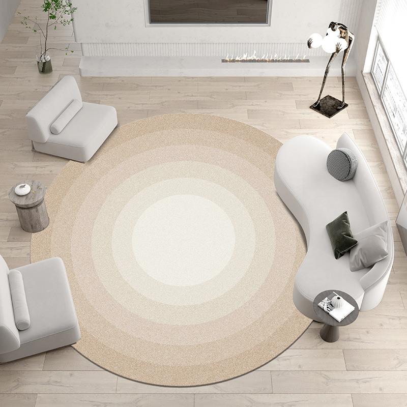 A6L圆形地毯简约客厅茶几卧室床边纯色渐变家用少女ins吊篮椅子地